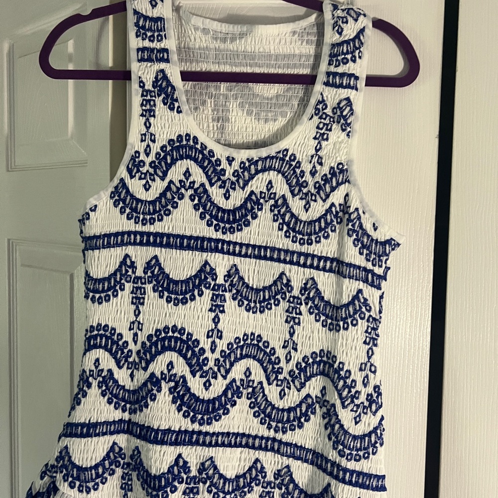 Embroidered Ruffled Sleeveless Dress - Picture 11 of 16